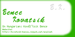 bence kovatsik business card